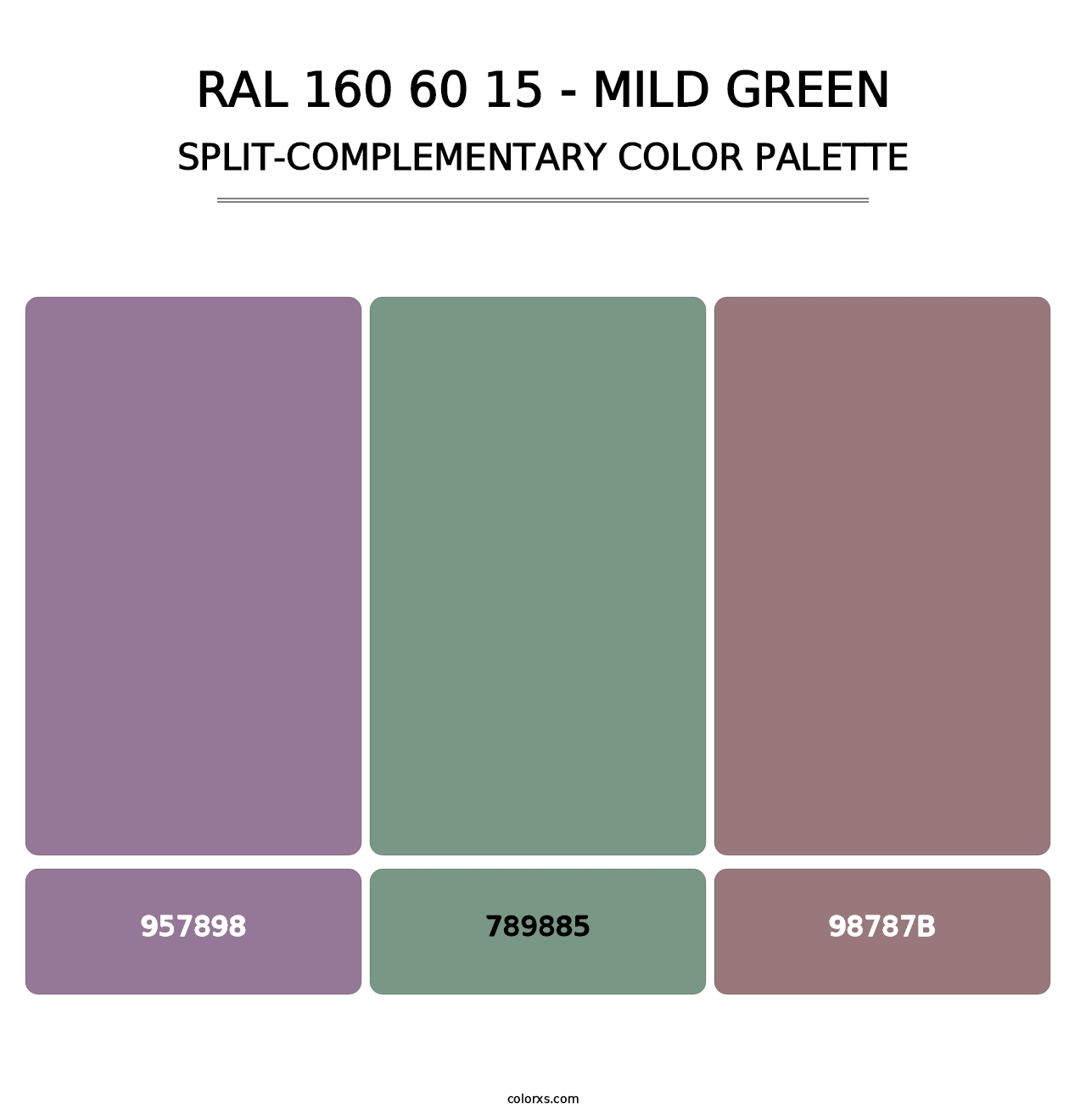 RAL 160 60 15 - Mild Green - Split-Complementary Color Palette