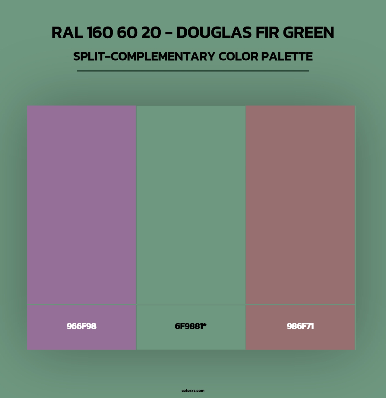 RAL 160 60 20 - Douglas Fir Green - Split-Complementary Color Palette