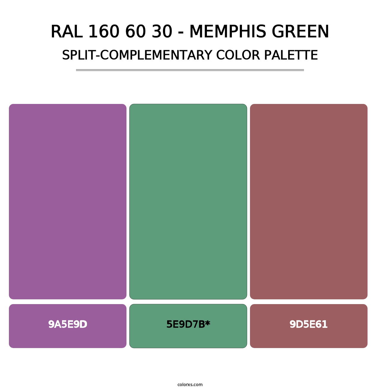RAL 160 60 30 - Memphis Green - Split-Complementary Color Palette
