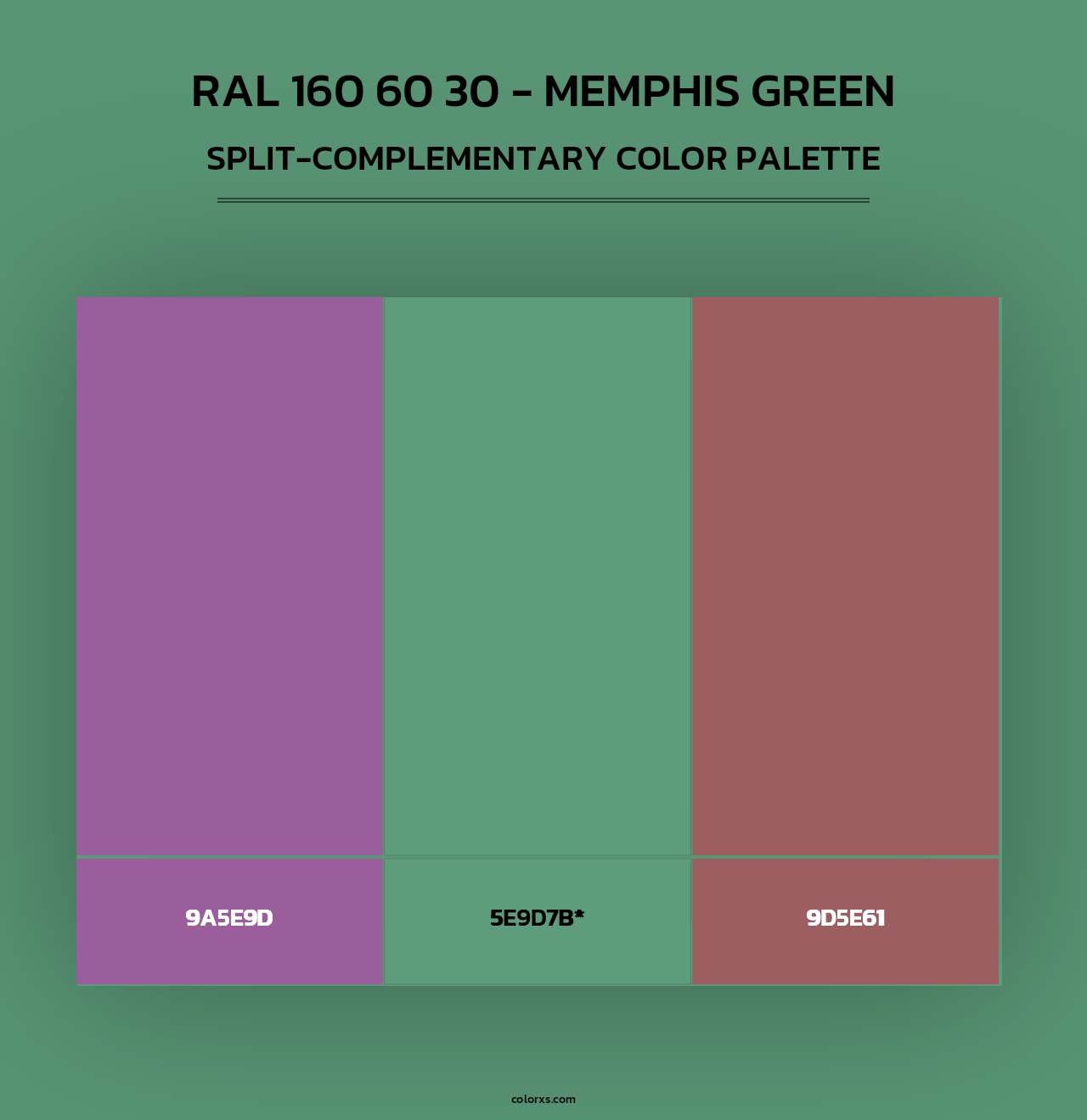 RAL 160 60 30 - Memphis Green - Split-Complementary Color Palette