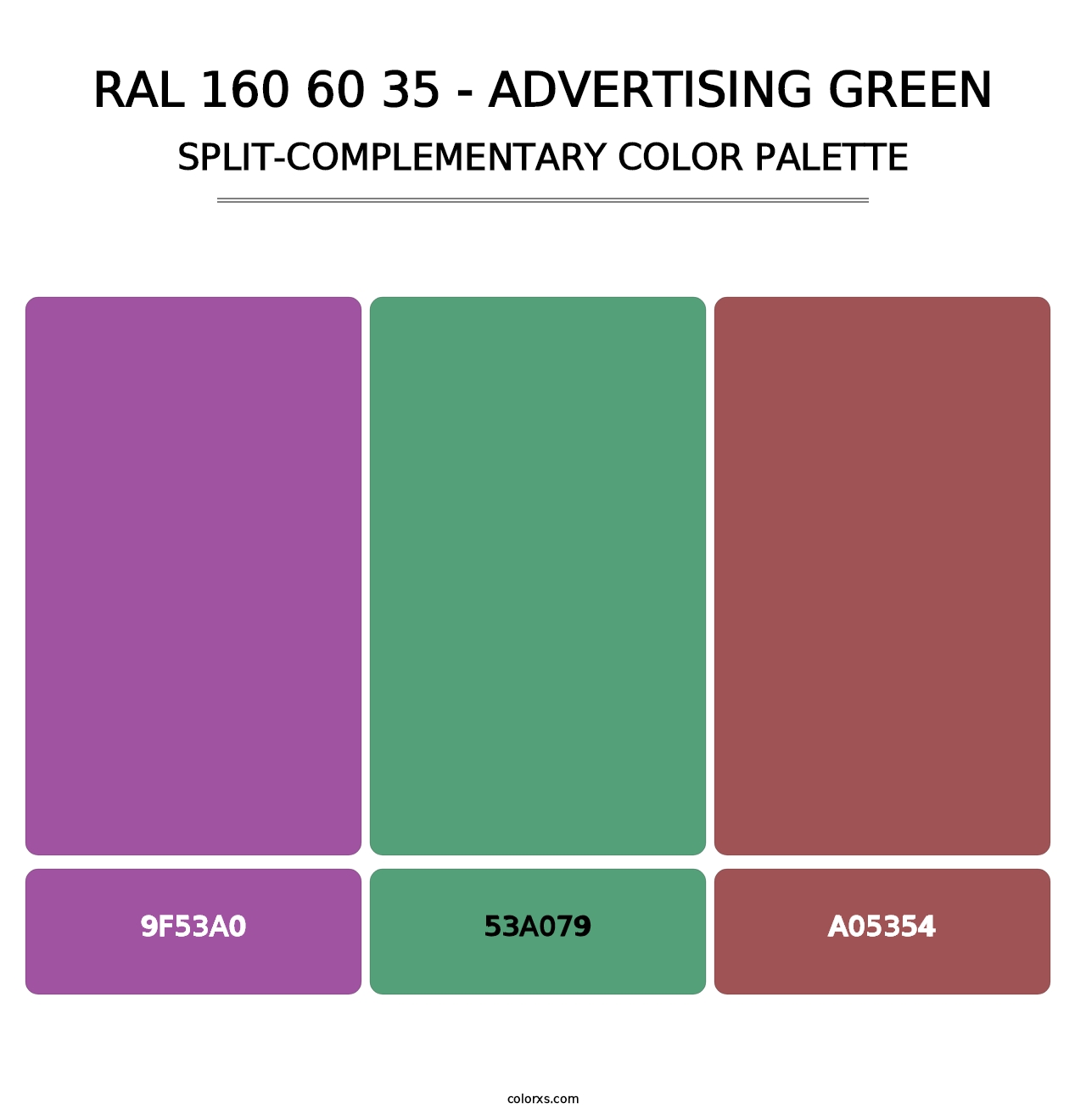RAL 160 60 35 - Advertising Green - Split-Complementary Color Palette