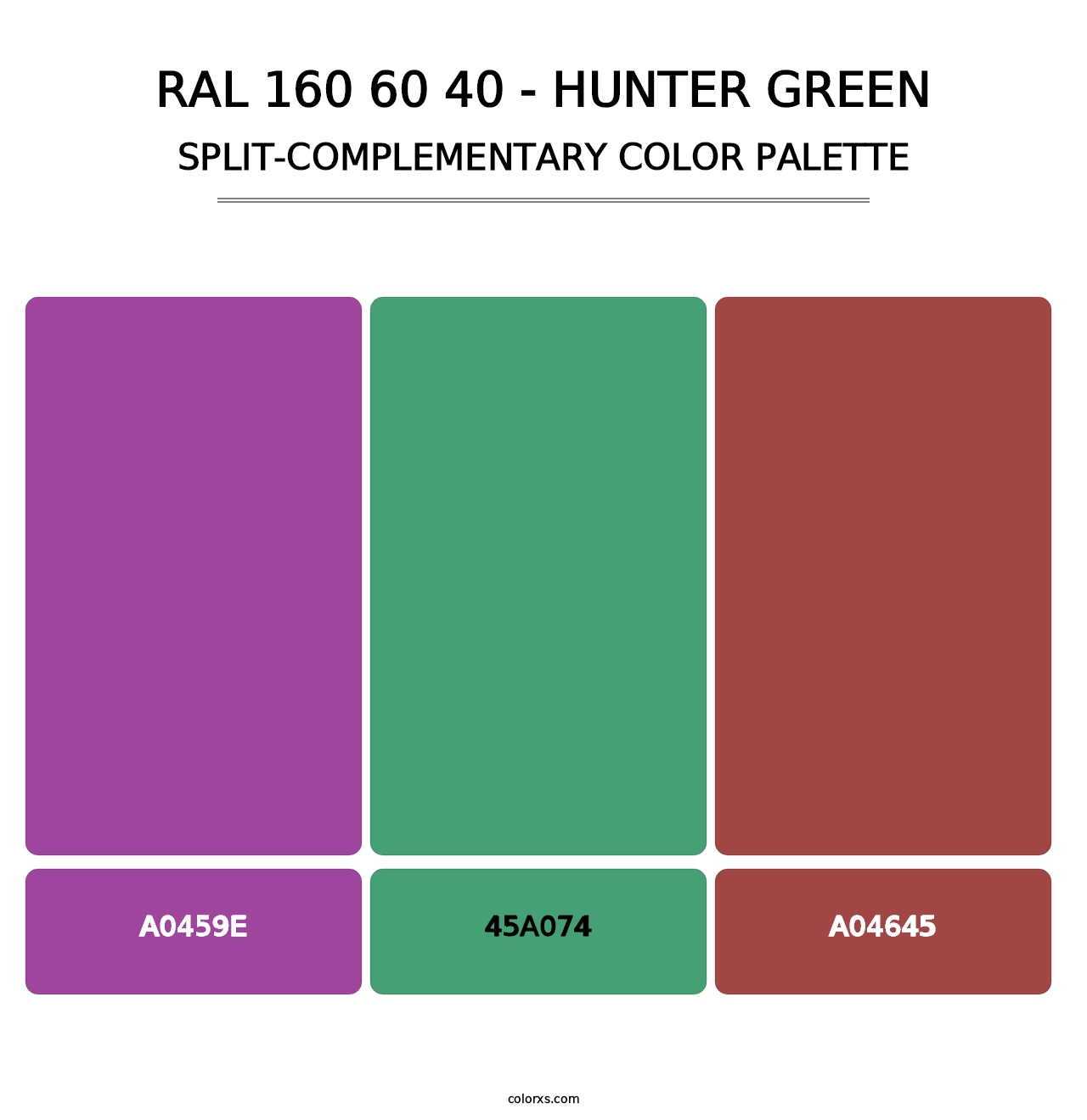 RAL 160 60 40 - Hunter Green - Split-Complementary Color Palette