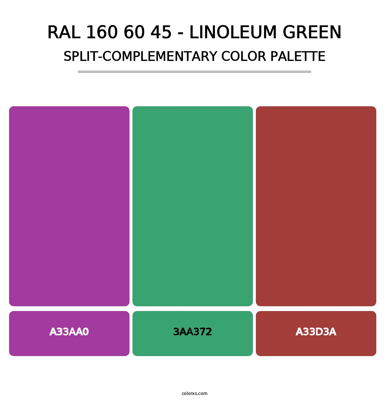 RAL 160 60 45 - Linoleum Green - Split-Complementary Color Palette