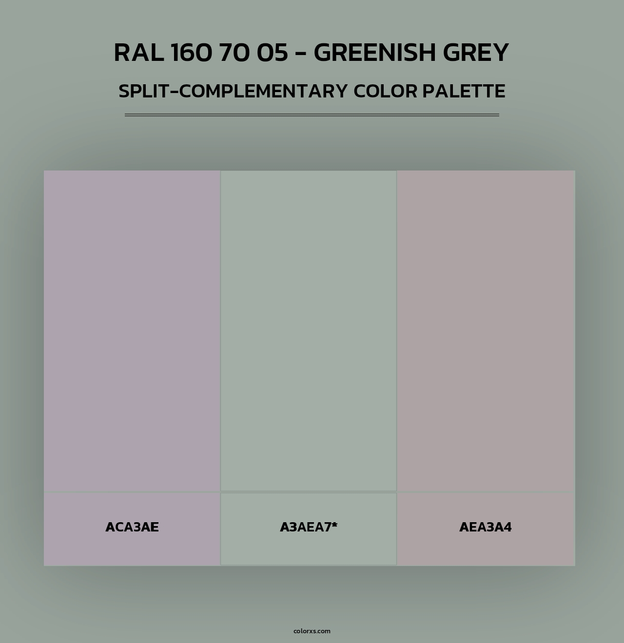 RAL 160 70 05 - Greenish Grey - Split-Complementary Color Palette