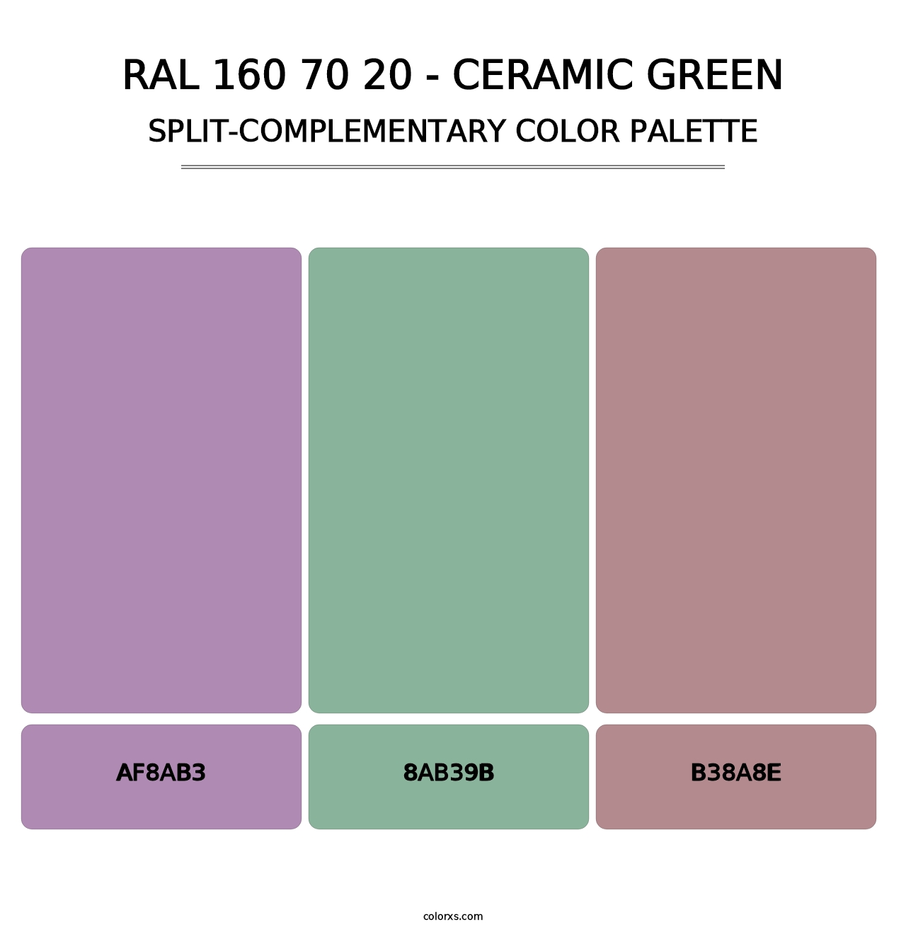 RAL 160 70 20 - Ceramic Green - Split-Complementary Color Palette