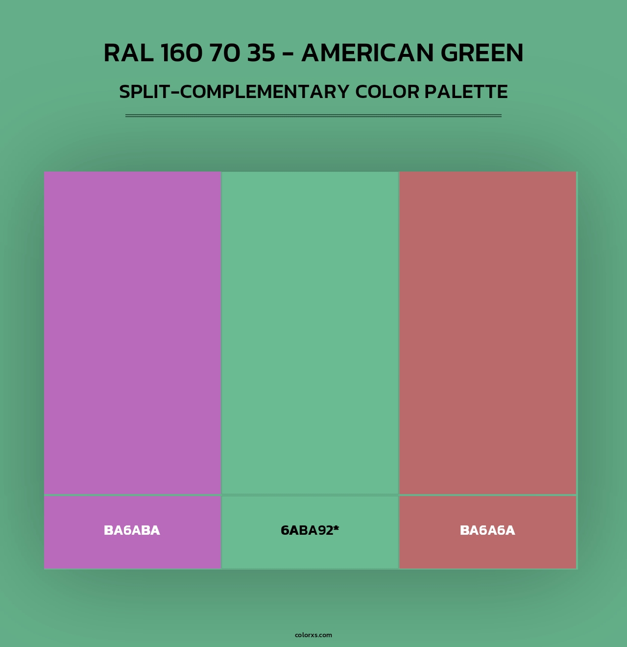 RAL 160 70 35 - American Green - Split-Complementary Color Palette