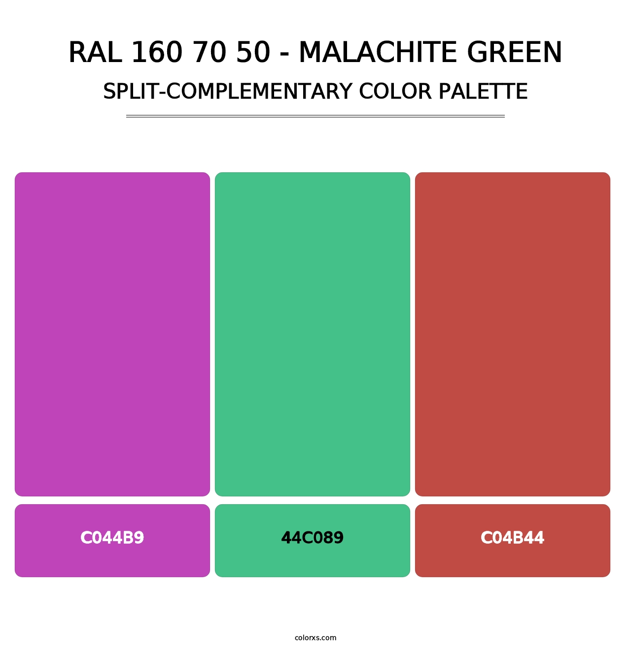 RAL 160 70 50 - Malachite Green - Split-Complementary Color Palette