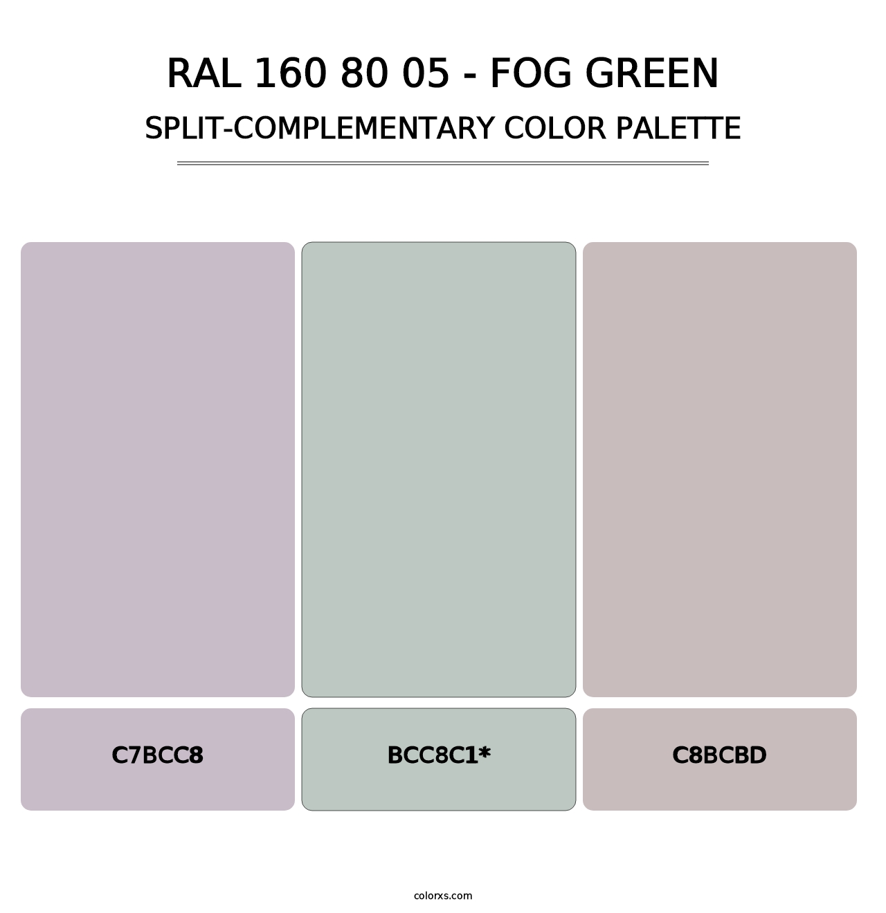 RAL 160 80 05 - Fog Green - Split-Complementary Color Palette