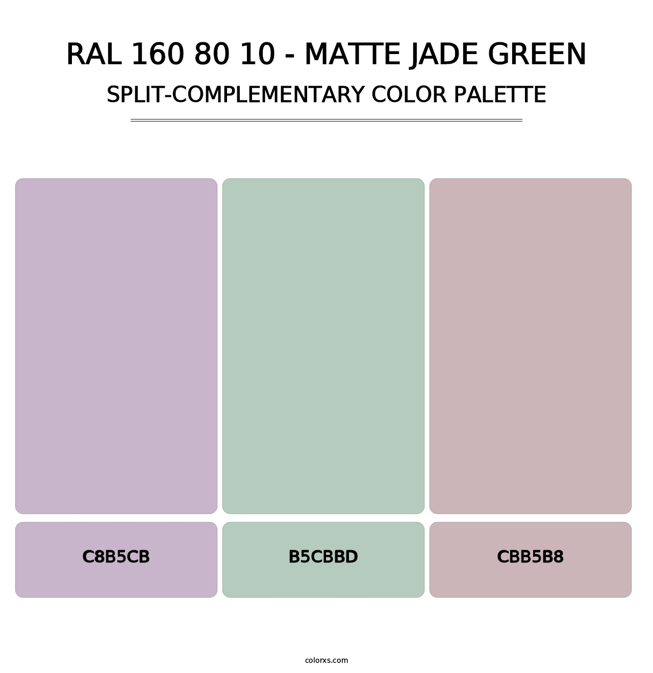 RAL 160 80 10 - Matte Jade Green - Split-Complementary Color Palette