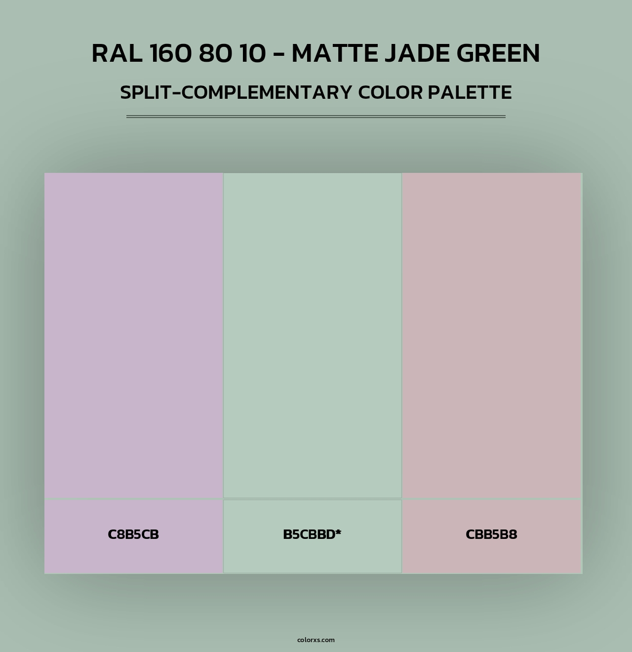 RAL 160 80 10 - Matte Jade Green - Split-Complementary Color Palette