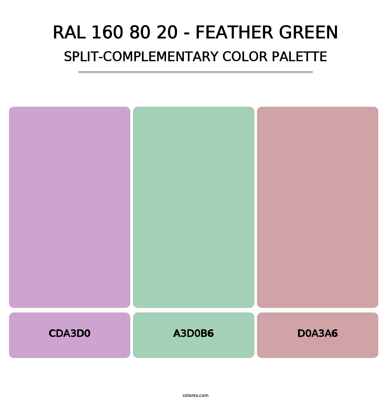 RAL 160 80 20 - Feather Green - Split-Complementary Color Palette