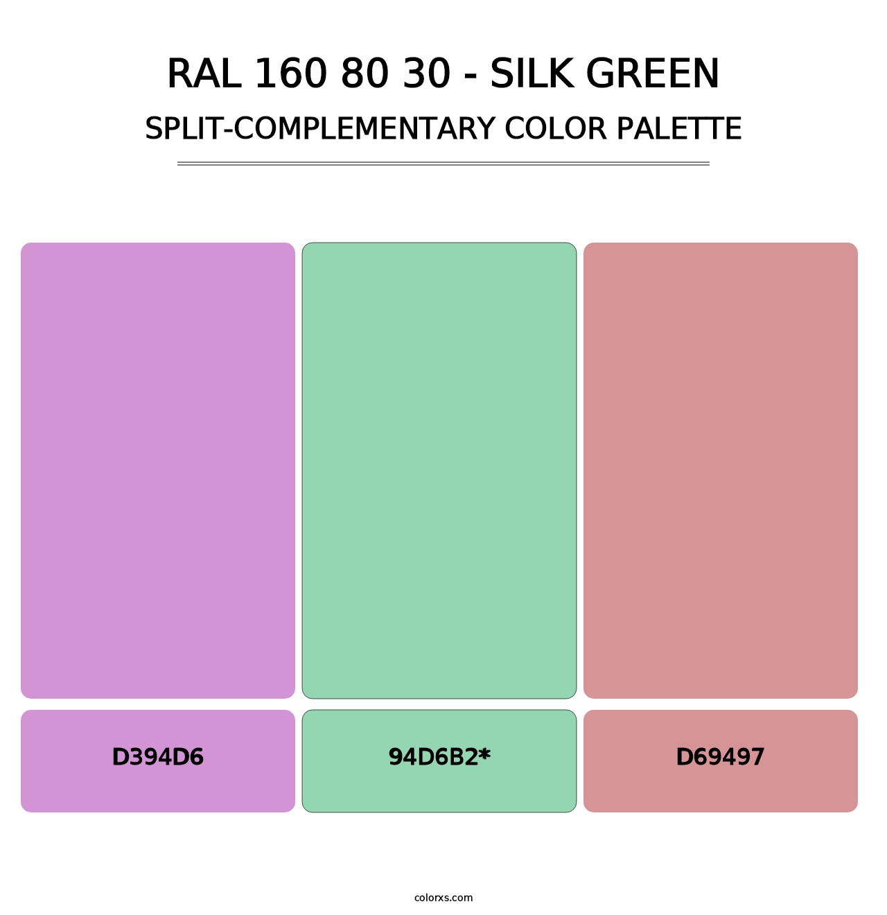 RAL 160 80 30 - Silk Green - Split-Complementary Color Palette