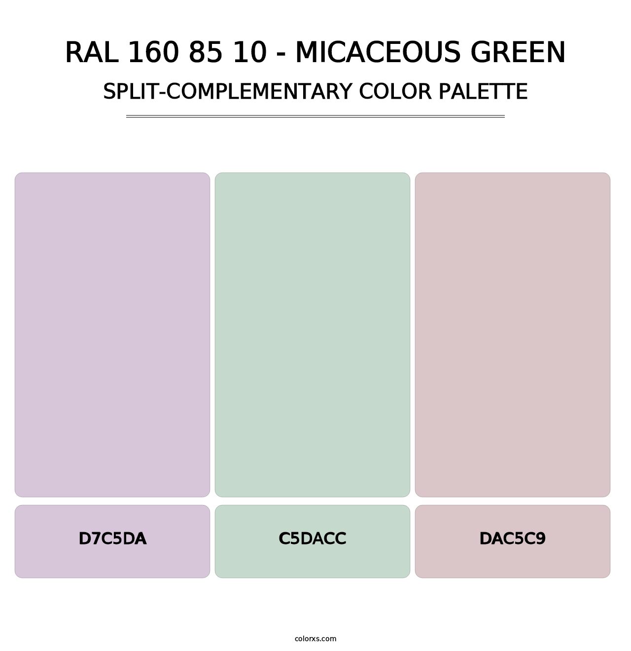 RAL 160 85 10 - Micaceous Green - Split-Complementary Color Palette