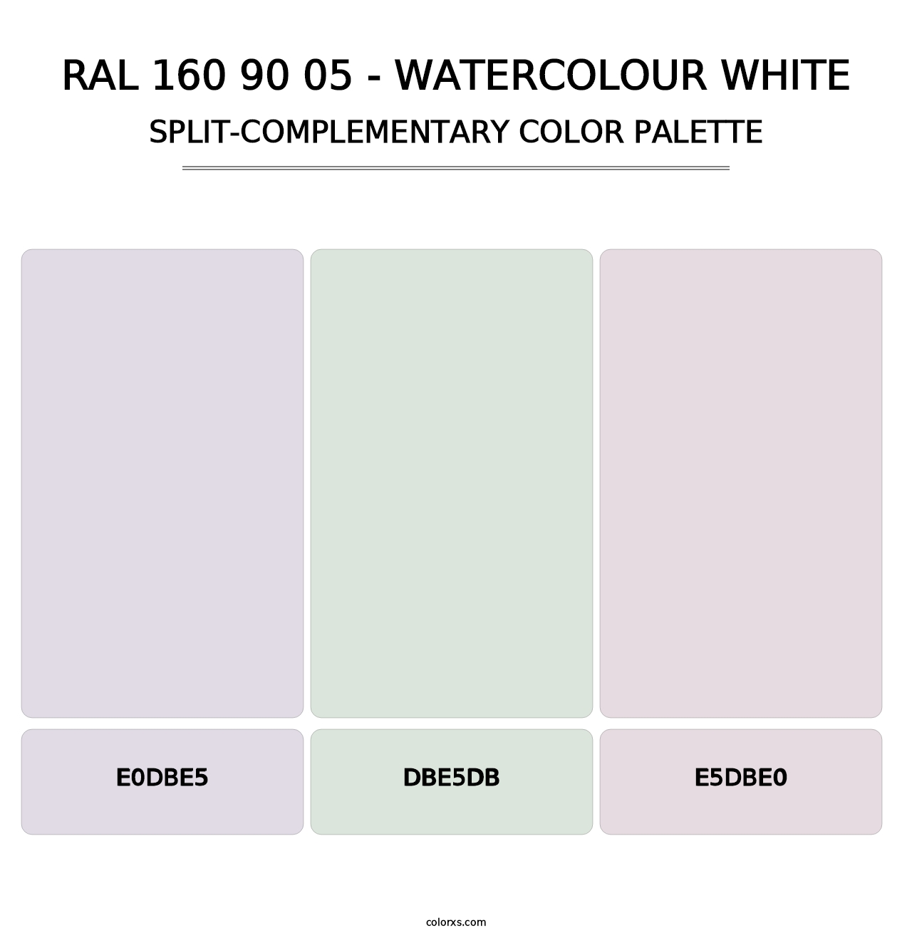 RAL 160 90 05 - Watercolour White - Split-Complementary Color Palette
