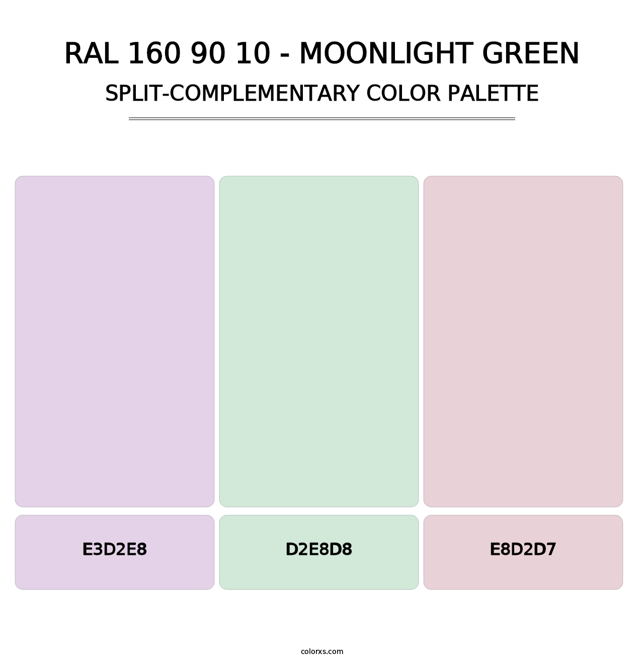 RAL 160 90 10 - Moonlight Green - Split-Complementary Color Palette