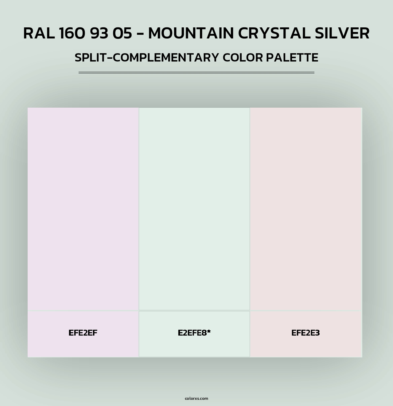 RAL 160 93 05 - Mountain Crystal Silver - Split-Complementary Color Palette