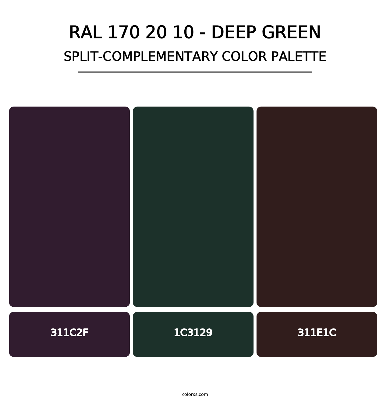 RAL 170 20 10 - Deep Green - Split-Complementary Color Palette