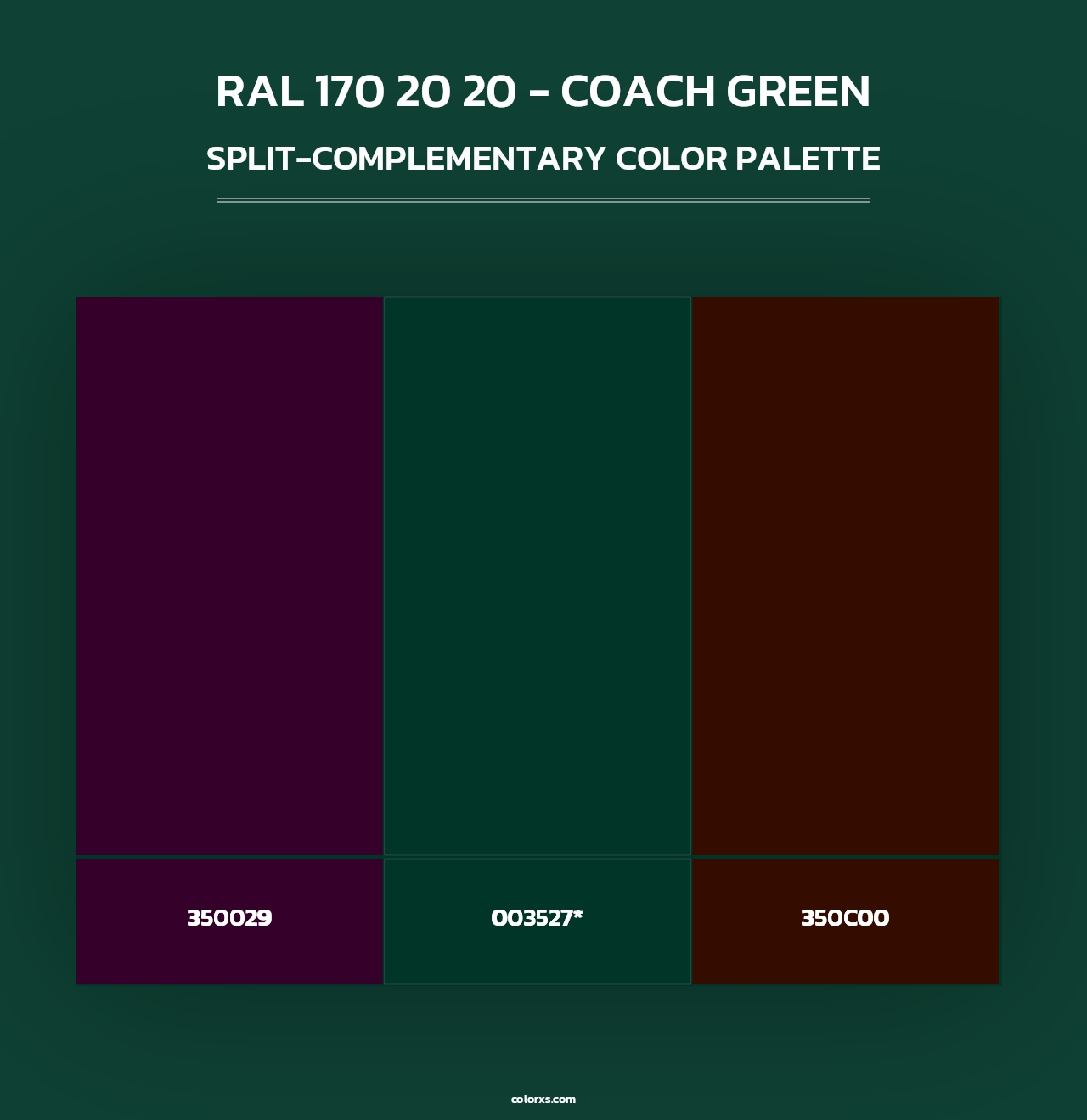RAL 170 20 20 - Coach Green - Split-Complementary Color Palette