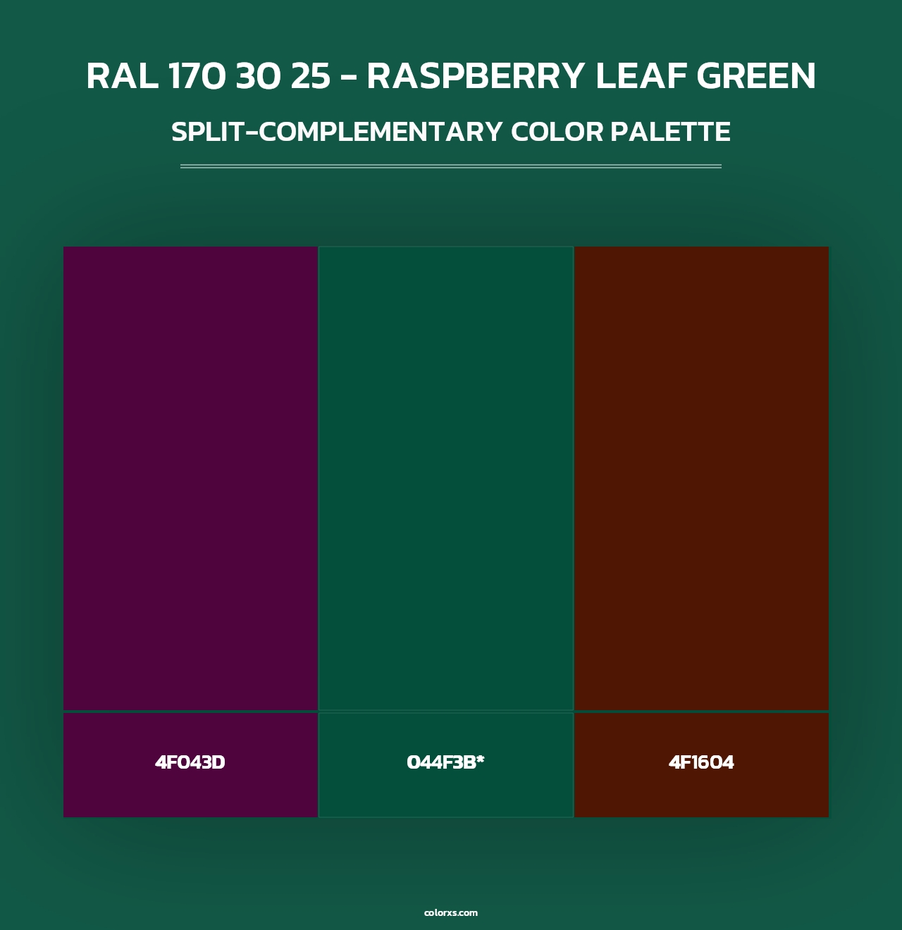 RAL 170 30 25 - Raspberry Leaf Green - Split-Complementary Color Palette