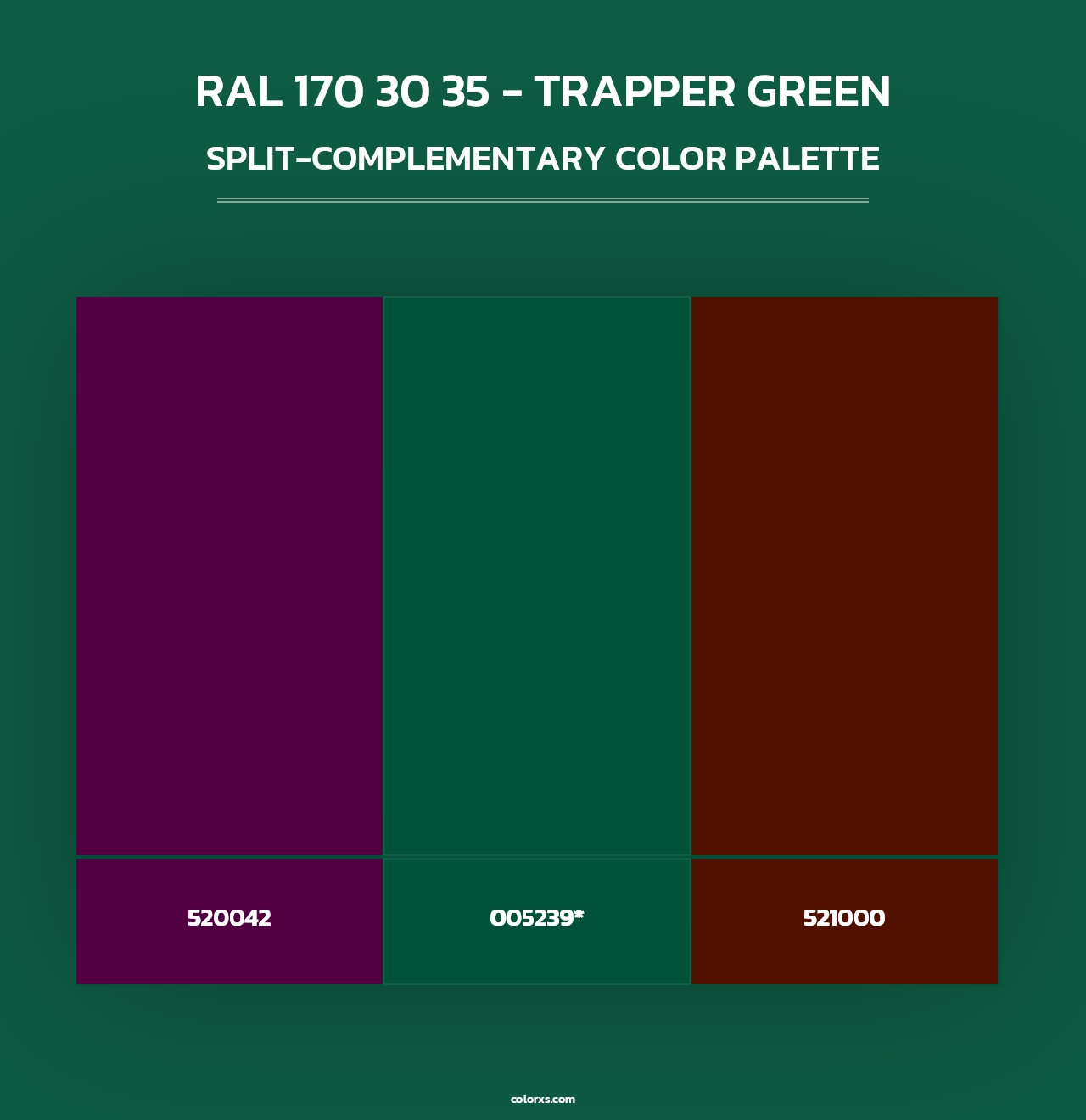 RAL 170 30 35 - Trapper Green - Split-Complementary Color Palette