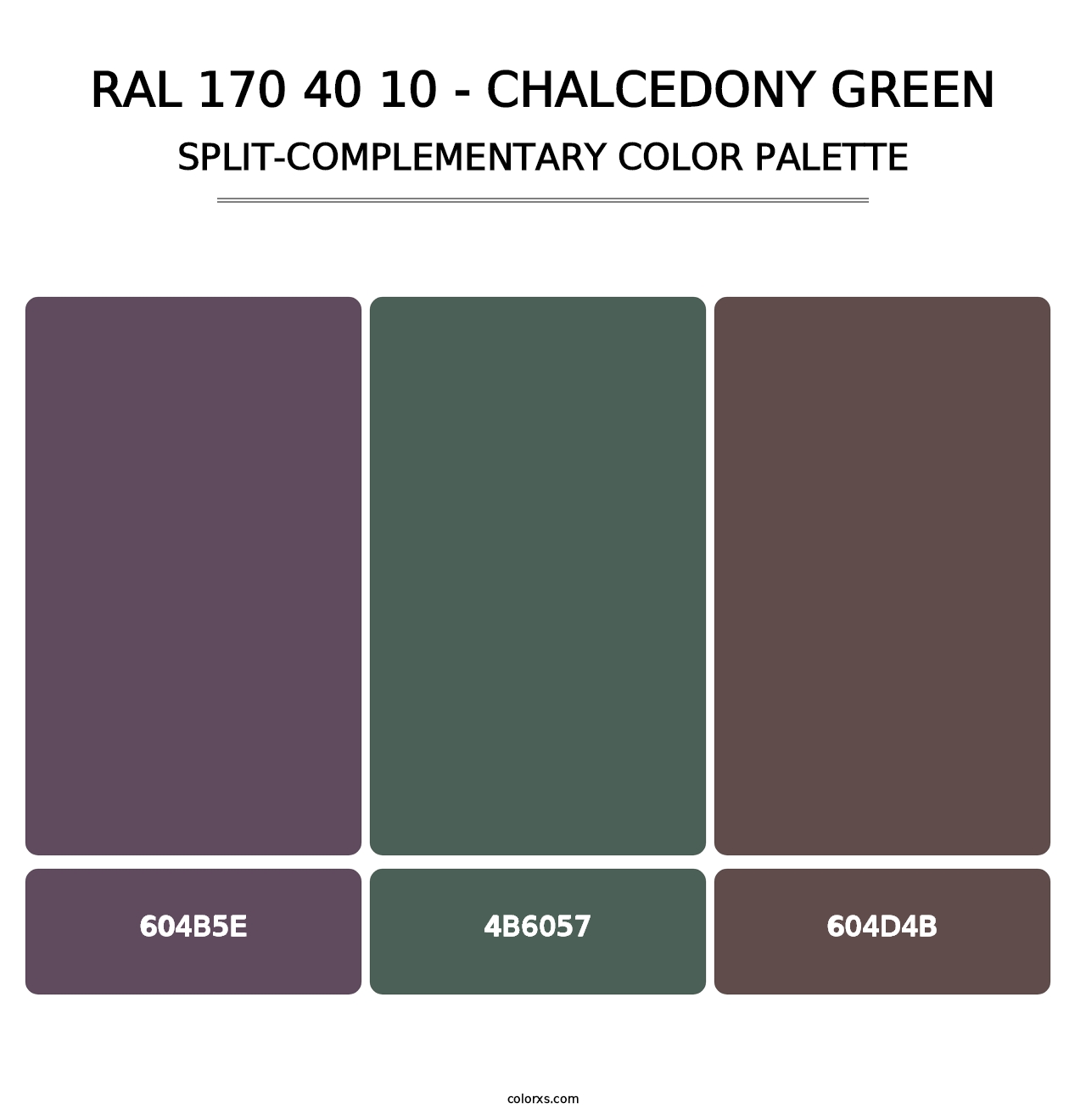 RAL 170 40 10 - Chalcedony Green - Split-Complementary Color Palette