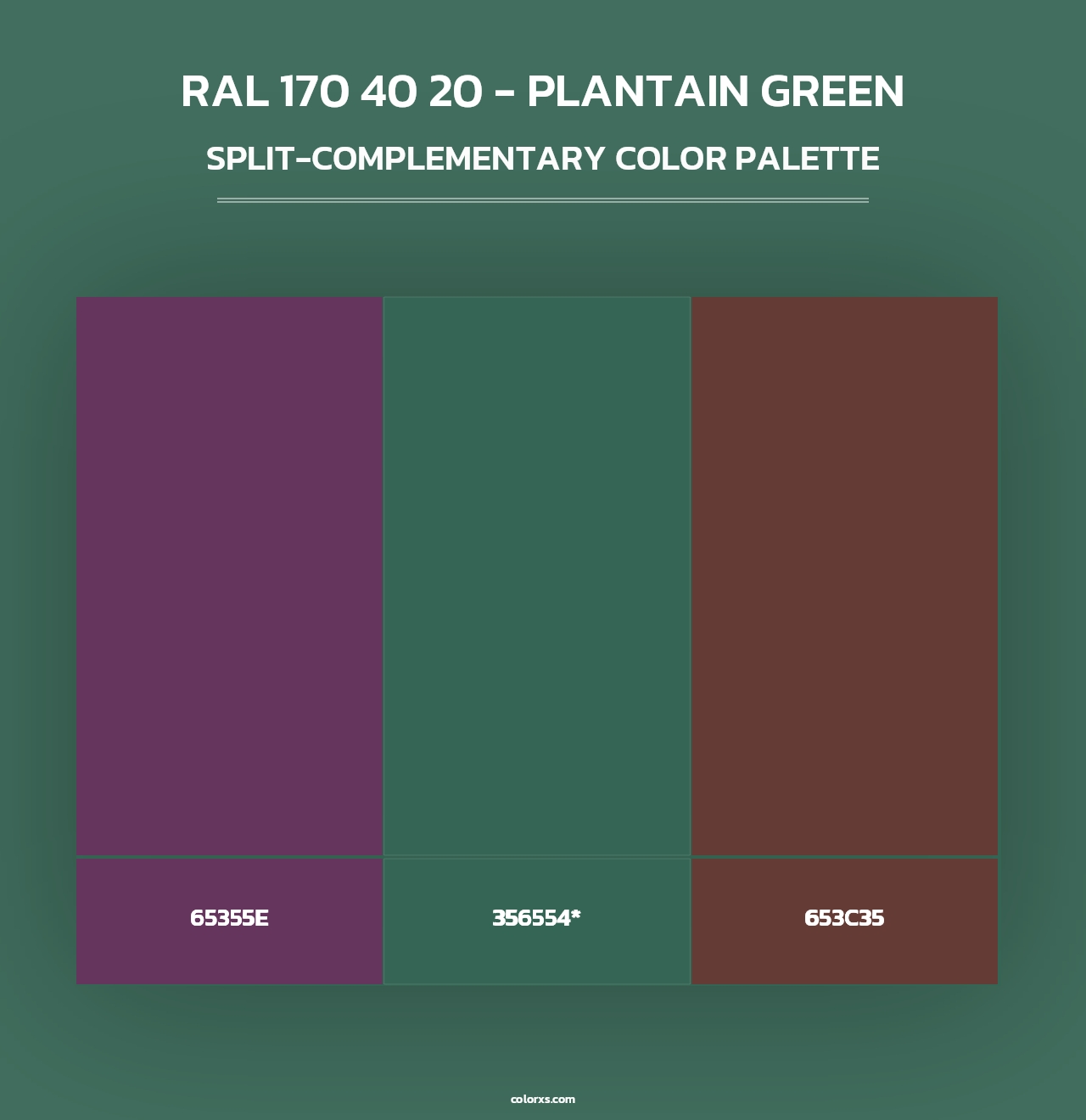 RAL 170 40 20 - Plantain Green - Split-Complementary Color Palette