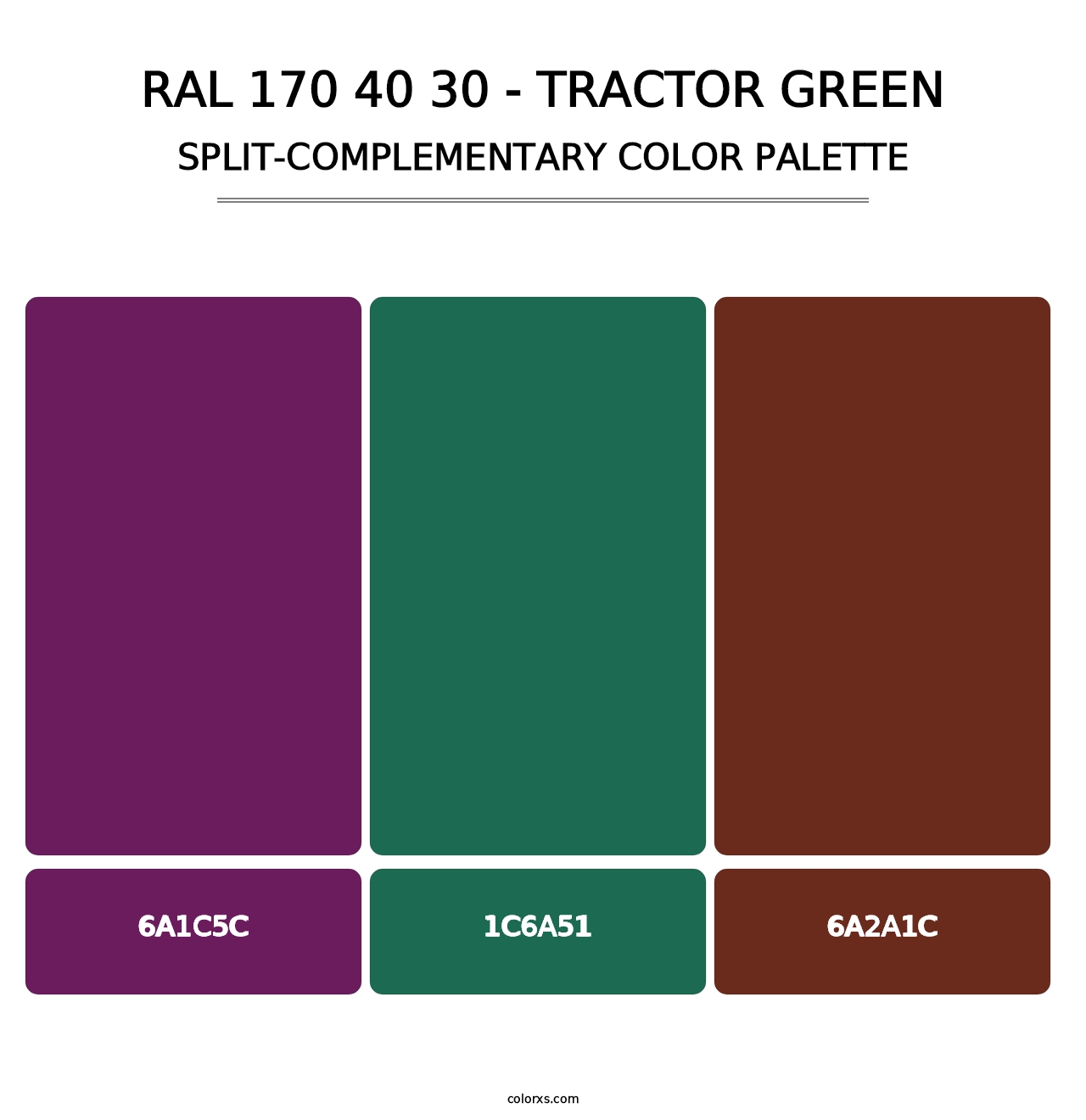 RAL 170 40 30 - Tractor Green - Split-Complementary Color Palette