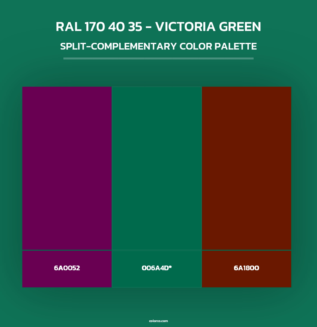 RAL 170 40 35 - Victoria Green - Split-Complementary Color Palette