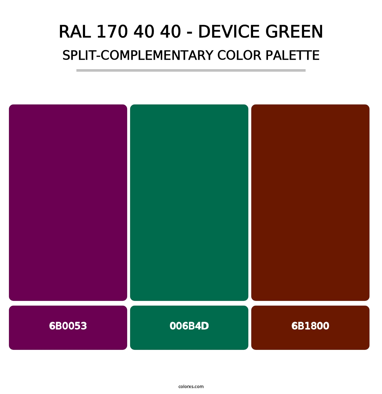 RAL 170 40 40 - Device Green - Split-Complementary Color Palette