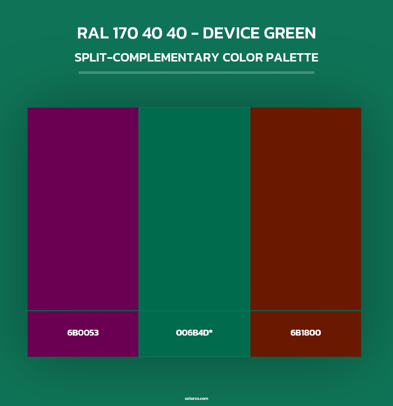 RAL 170 40 40 - Device Green - Split-Complementary Color Palette