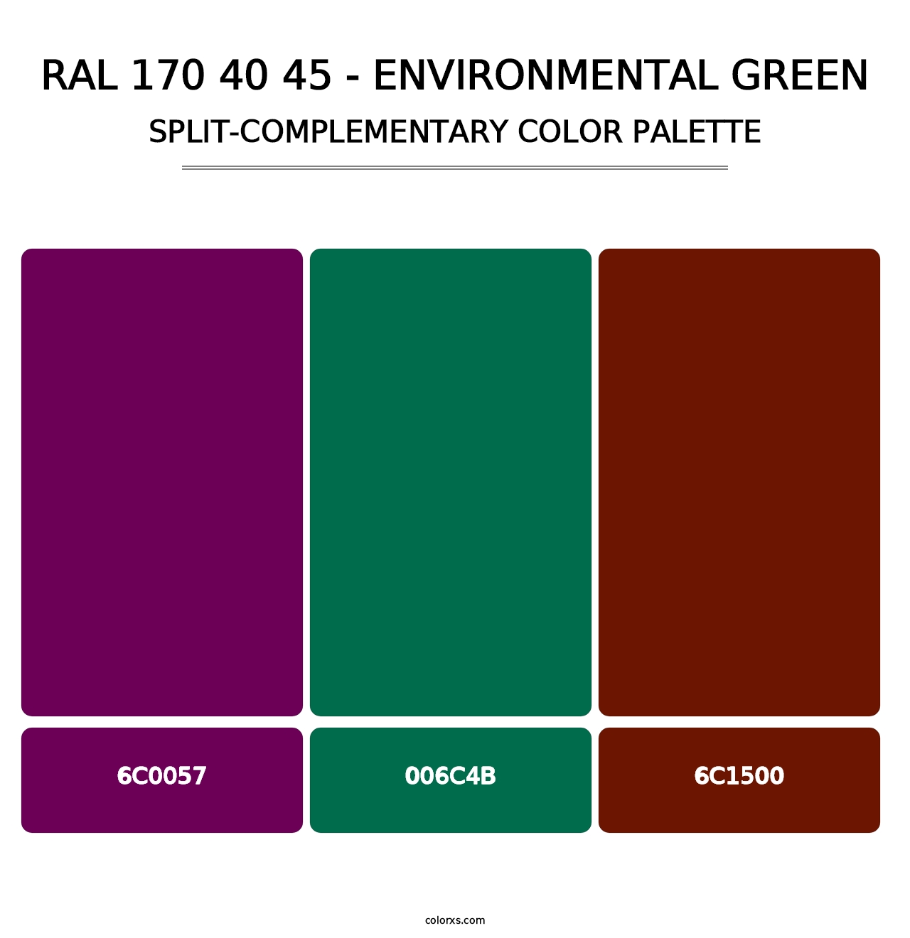 RAL 170 40 45 - Environmental Green - Split-Complementary Color Palette