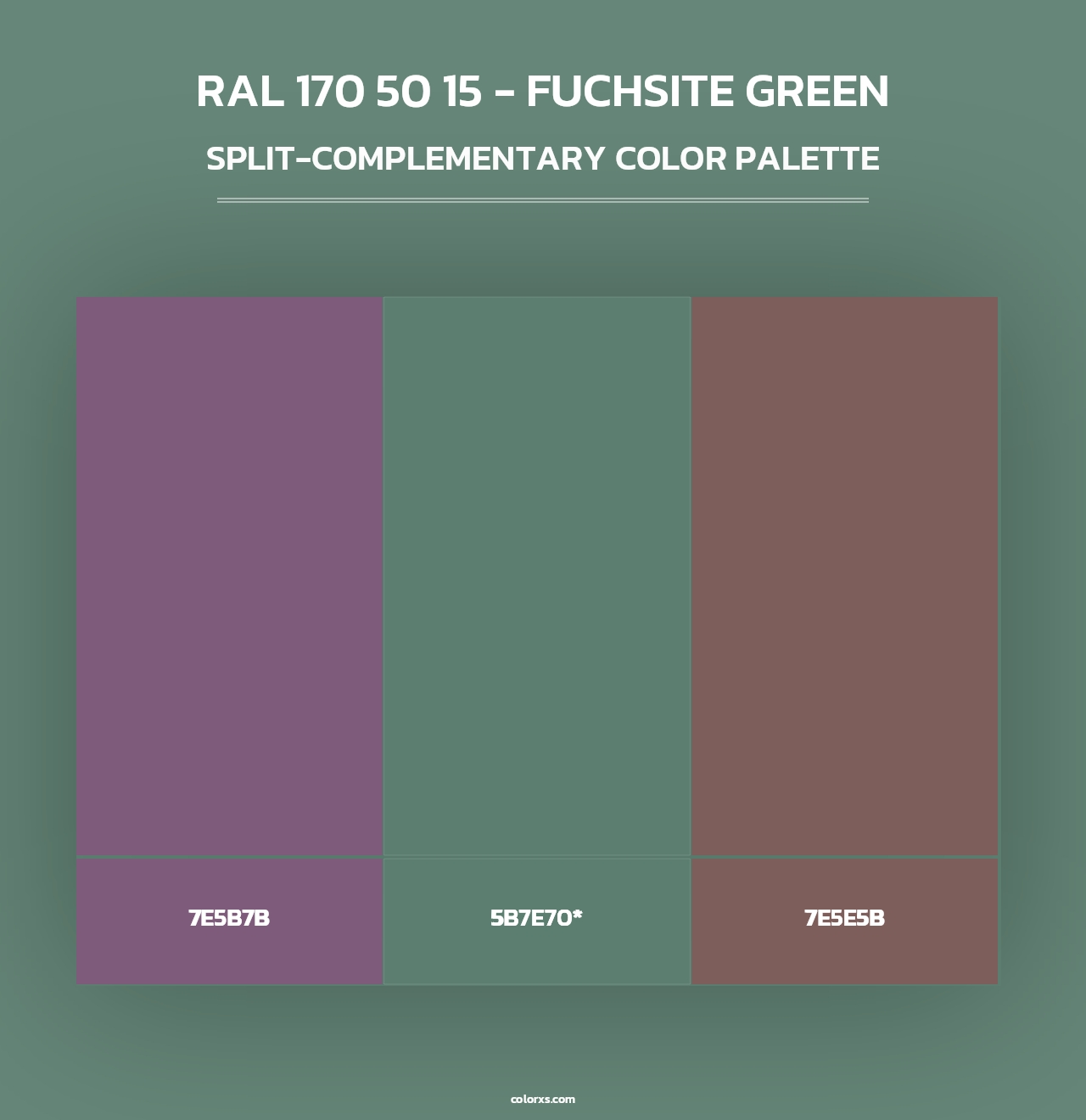 RAL 170 50 15 - Fuchsite Green - Split-Complementary Color Palette