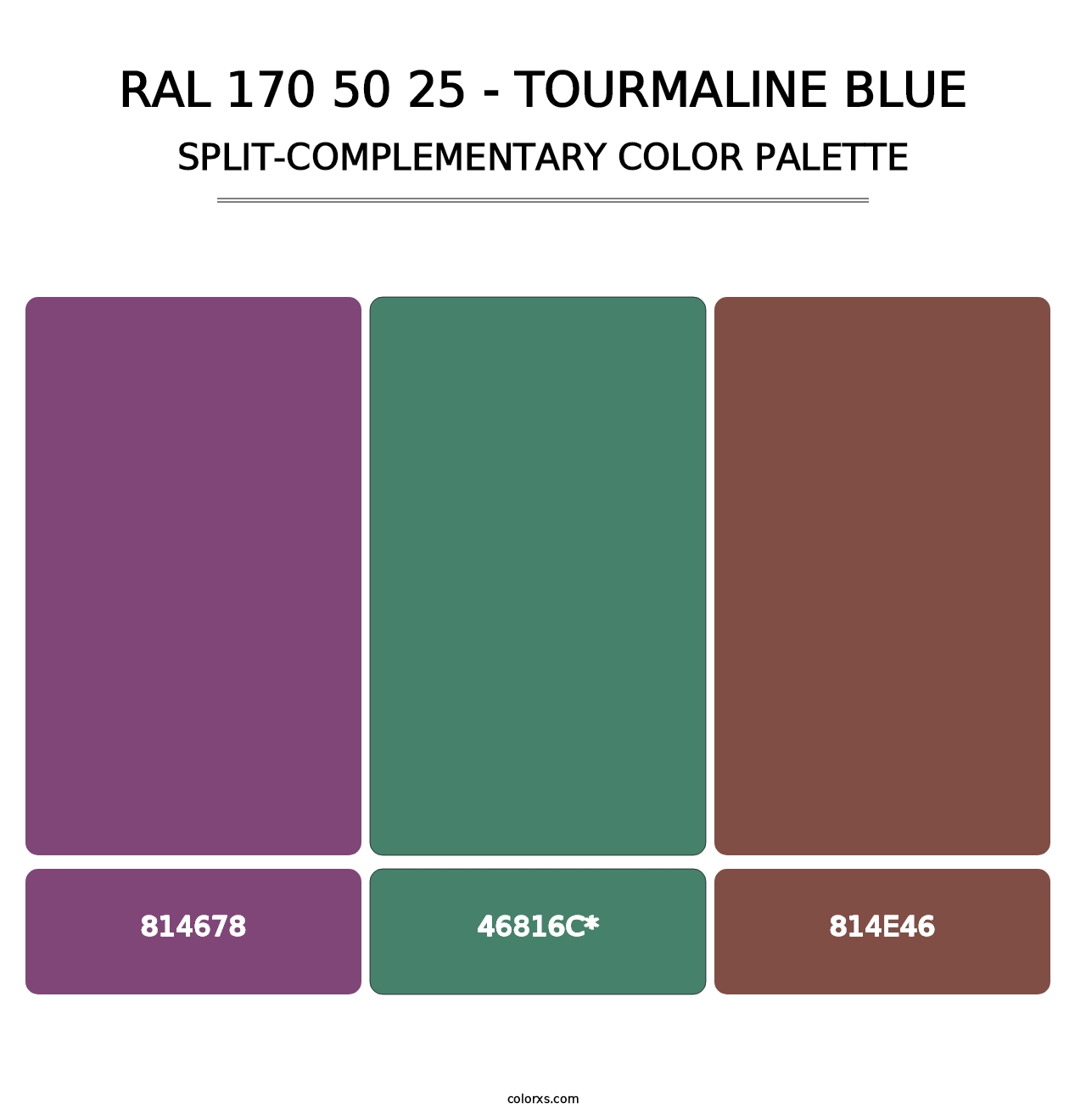 RAL 170 50 25 - Tourmaline Blue - Split-Complementary Color Palette