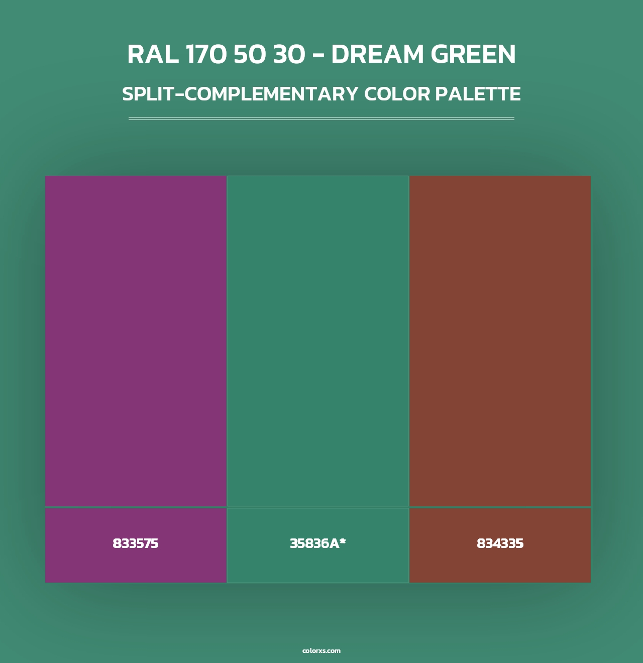 RAL 170 50 30 - Dream Green - Split-Complementary Color Palette