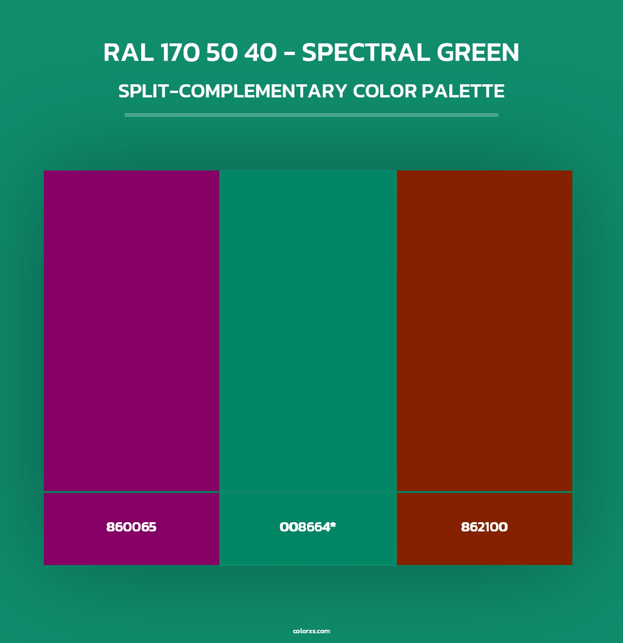 RAL 170 50 40 - Spectral Green - Split-Complementary Color Palette
