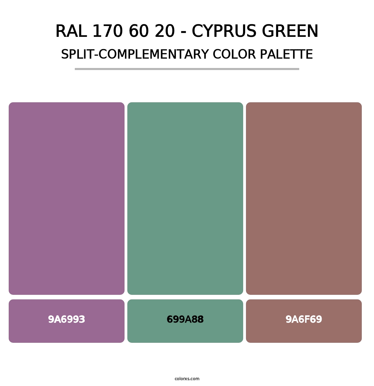 RAL 170 60 20 - Cyprus Green - Split-Complementary Color Palette