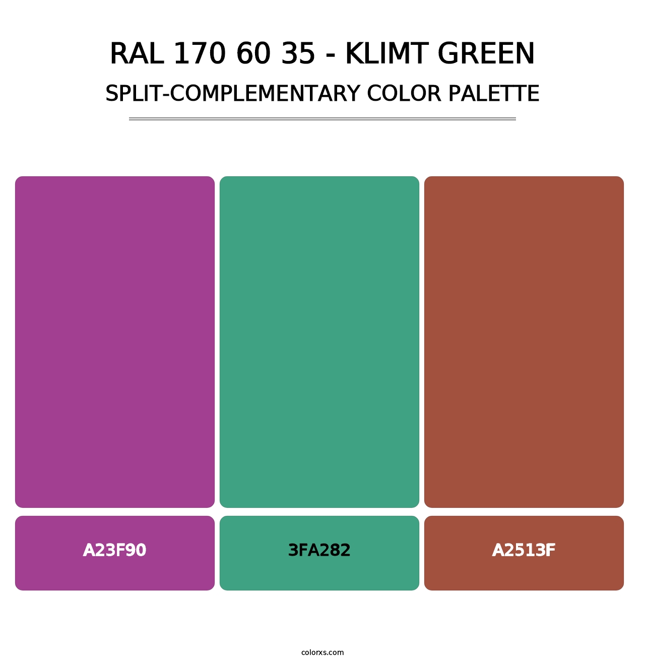 RAL 170 60 35 - Klimt Green - Split-Complementary Color Palette