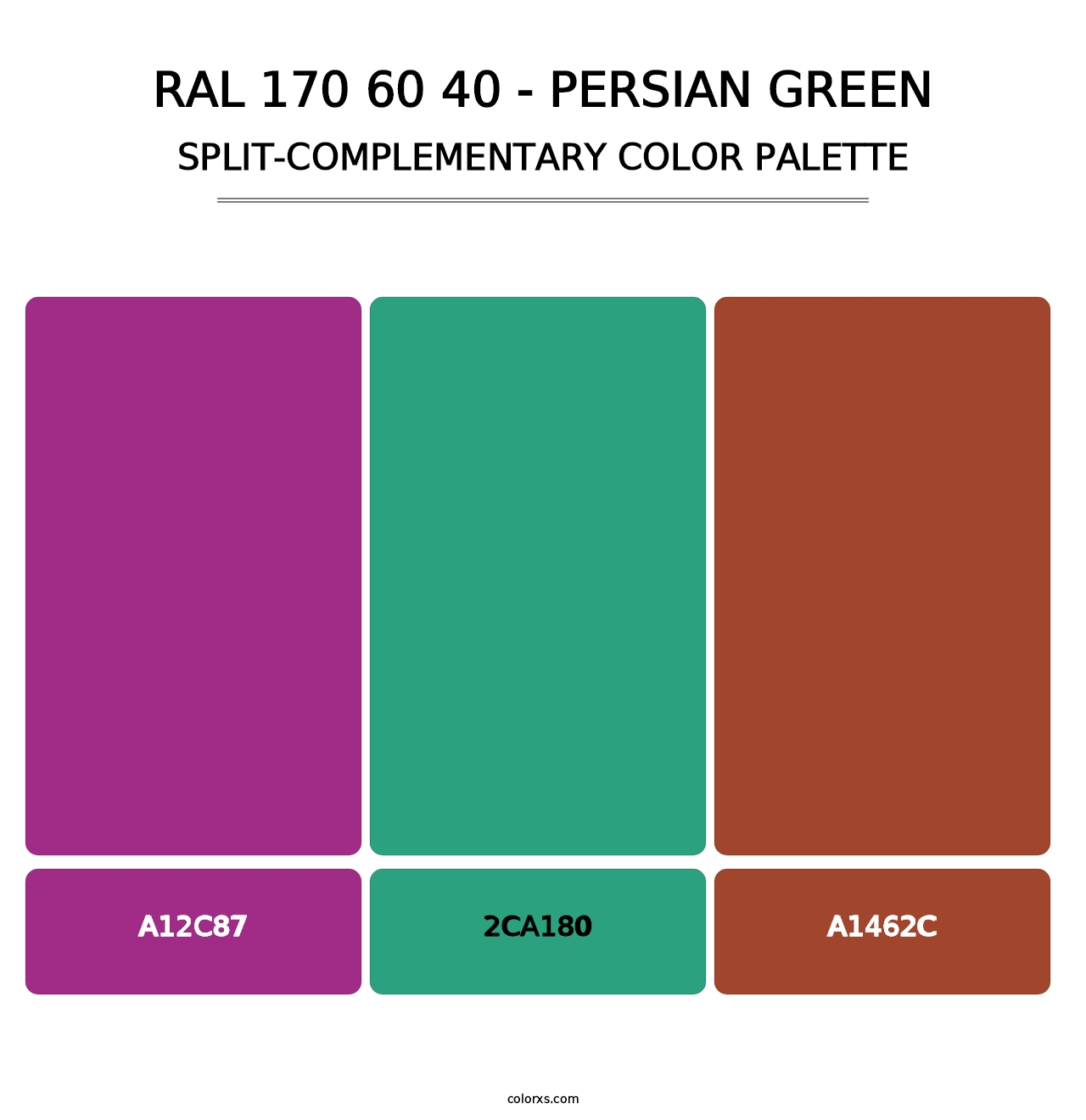 RAL 170 60 40 - Persian Green - Split-Complementary Color Palette