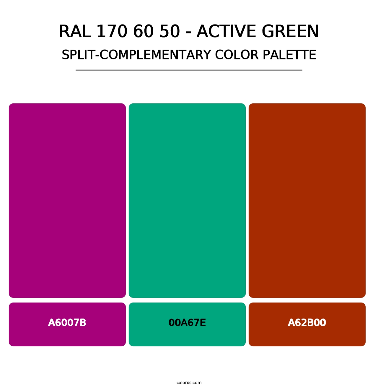RAL 170 60 50 - Active Green - Split-Complementary Color Palette