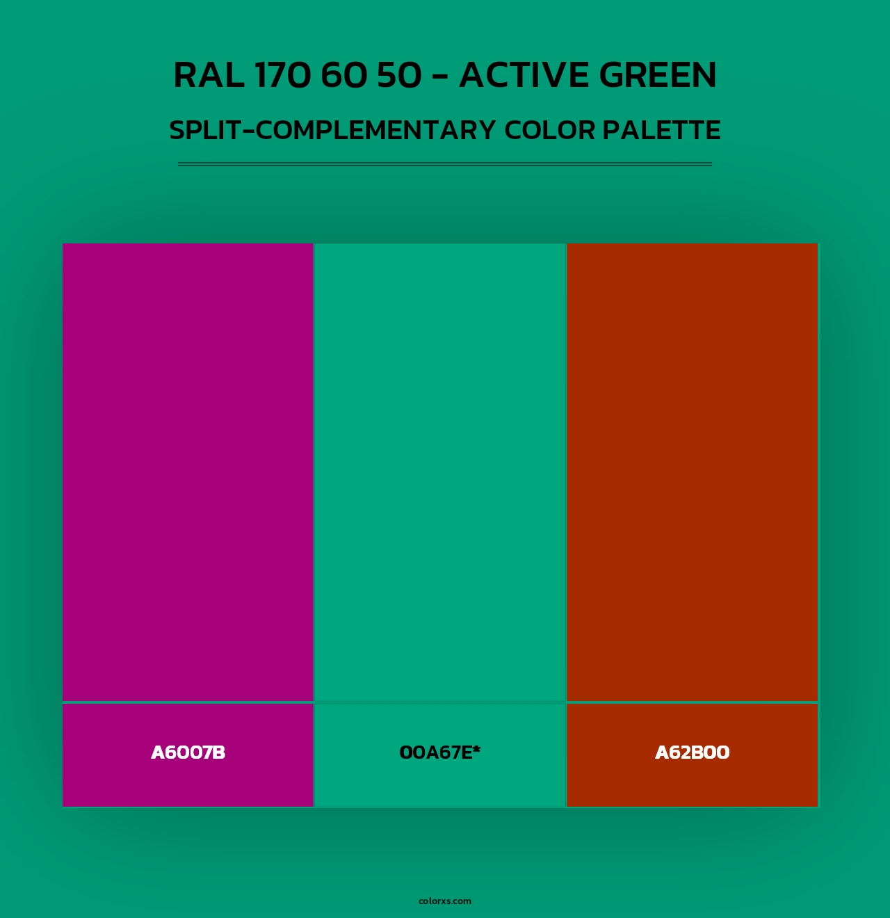 RAL 170 60 50 - Active Green - Split-Complementary Color Palette