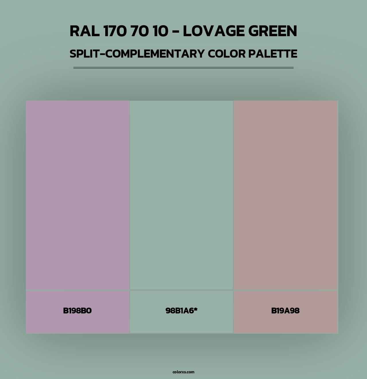 RAL 170 70 10 - Lovage Green - Split-Complementary Color Palette