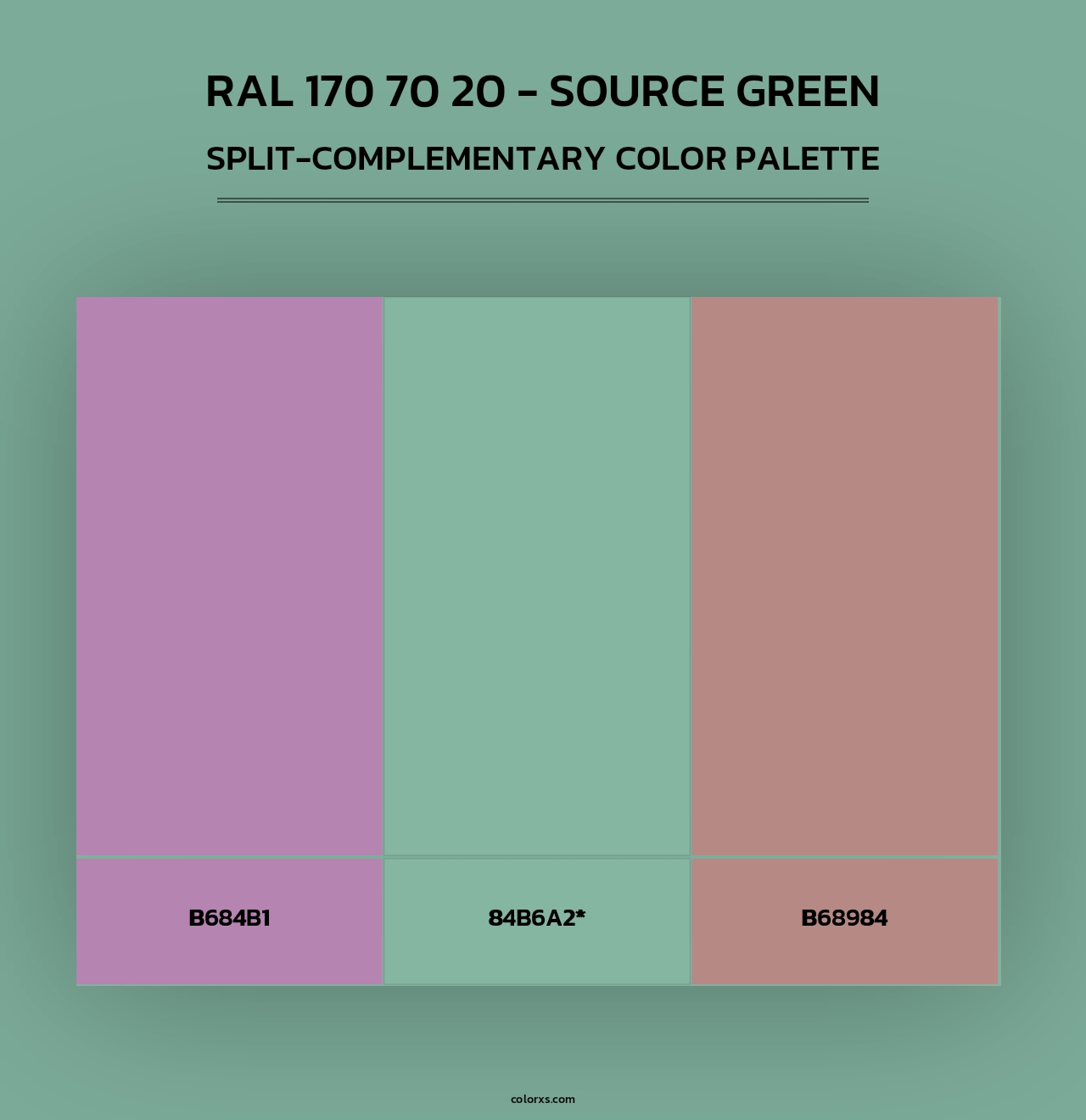 RAL 170 70 20 - Source Green - Split-Complementary Color Palette