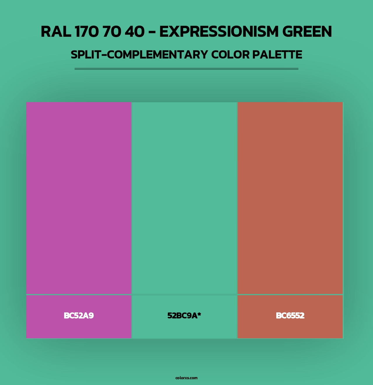 RAL 170 70 40 - Expressionism Green - Split-Complementary Color Palette
