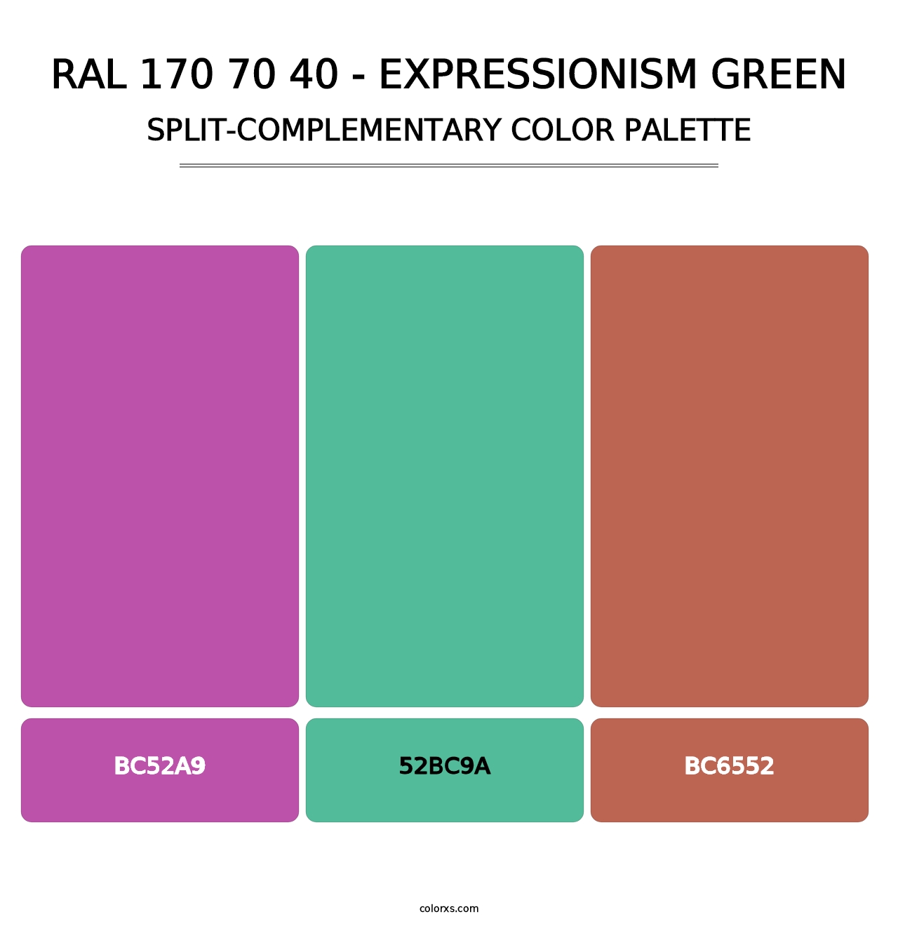 RAL 170 70 40 - Expressionism Green - Split-Complementary Color Palette