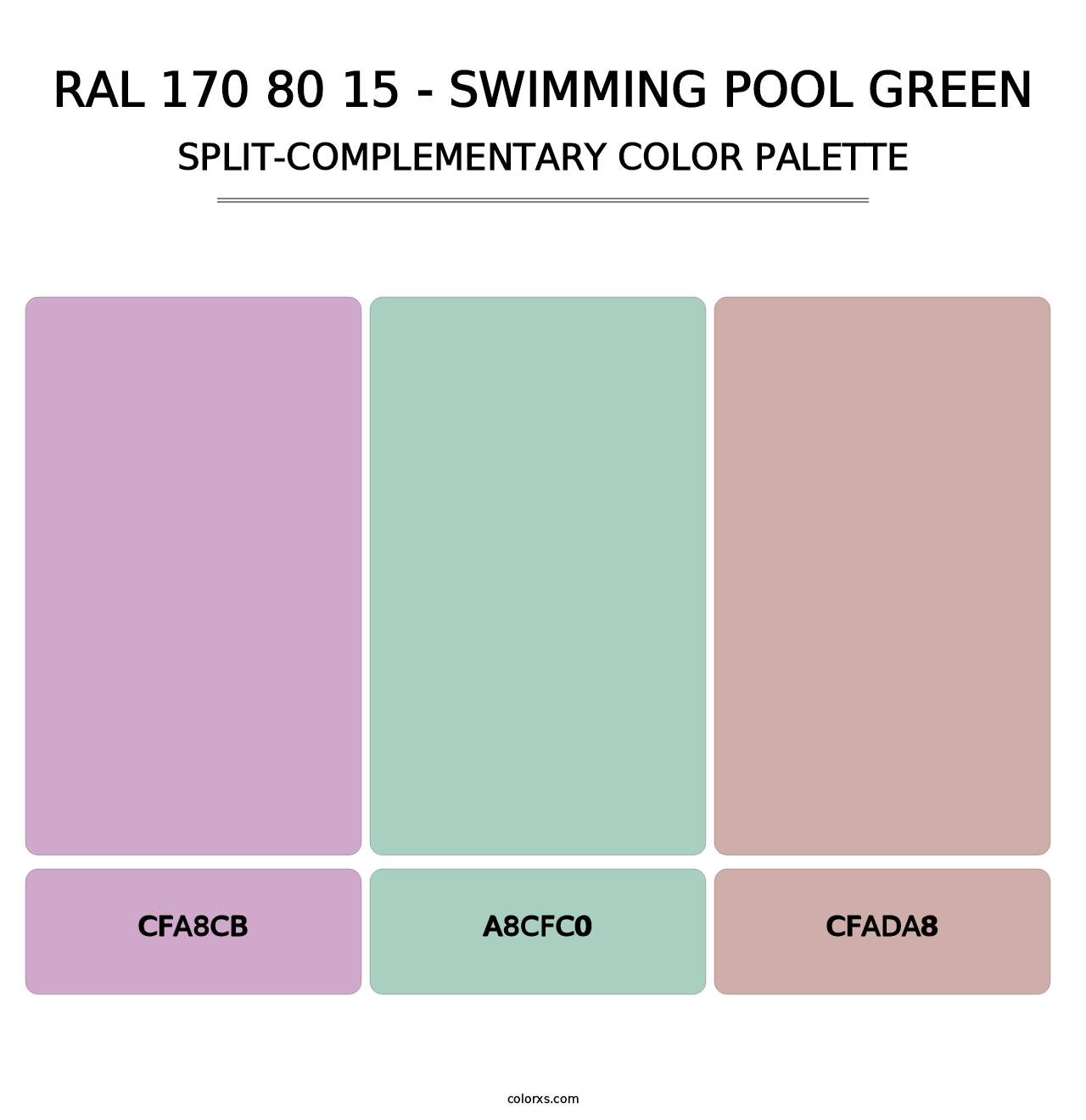 RAL 170 80 15 - Swimming Pool Green - Split-Complementary Color Palette
