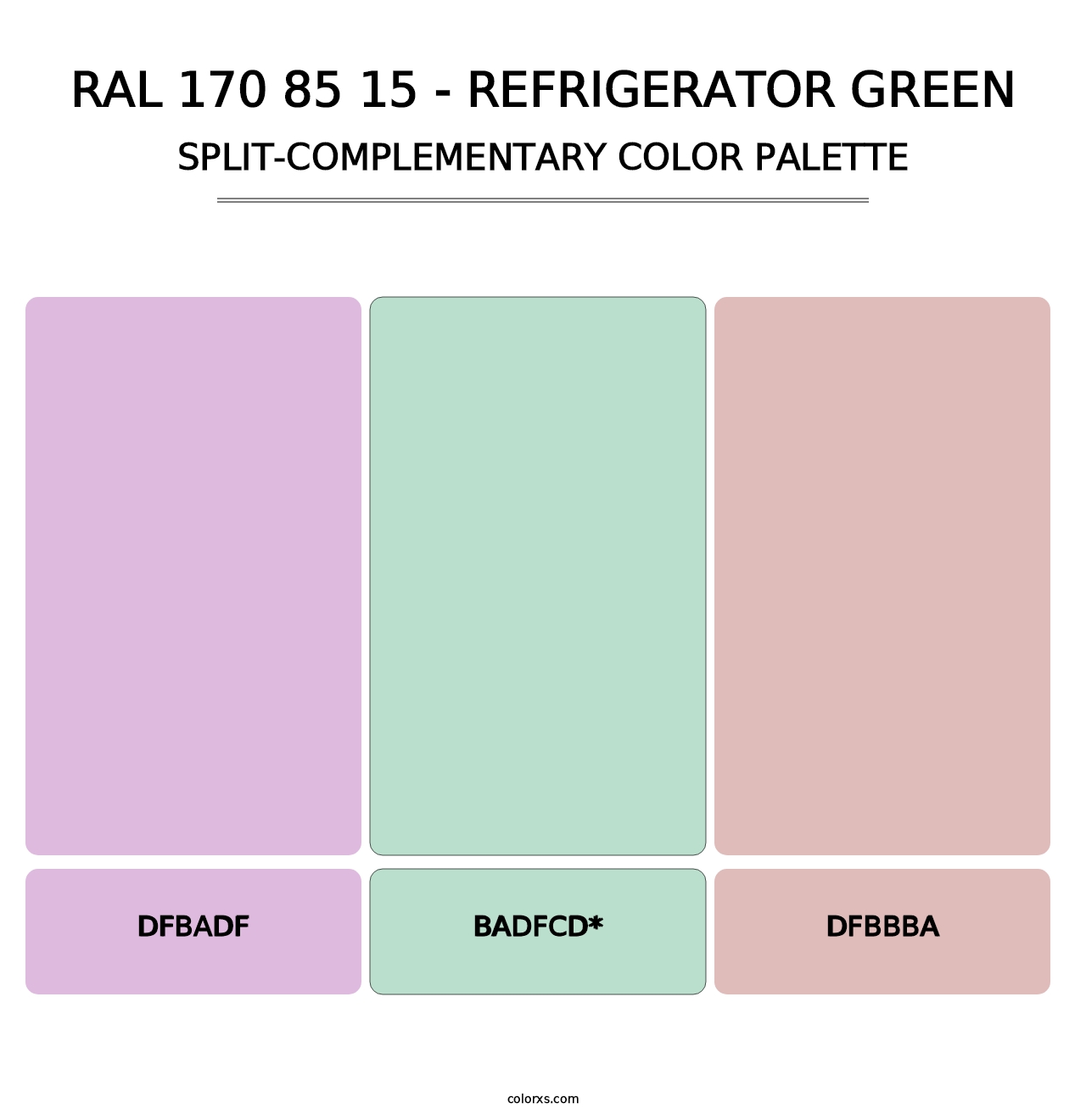 RAL 170 85 15 - Refrigerator Green - Split-Complementary Color Palette