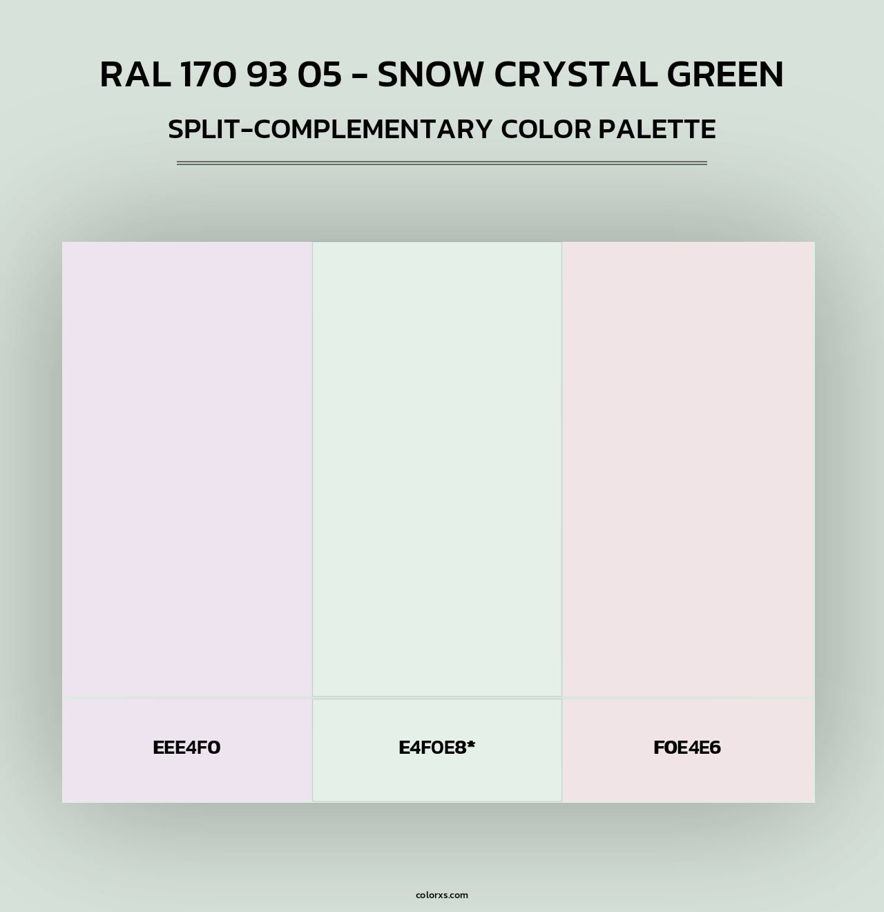 RAL 170 93 05 - Snow Crystal Green - Split-Complementary Color Palette