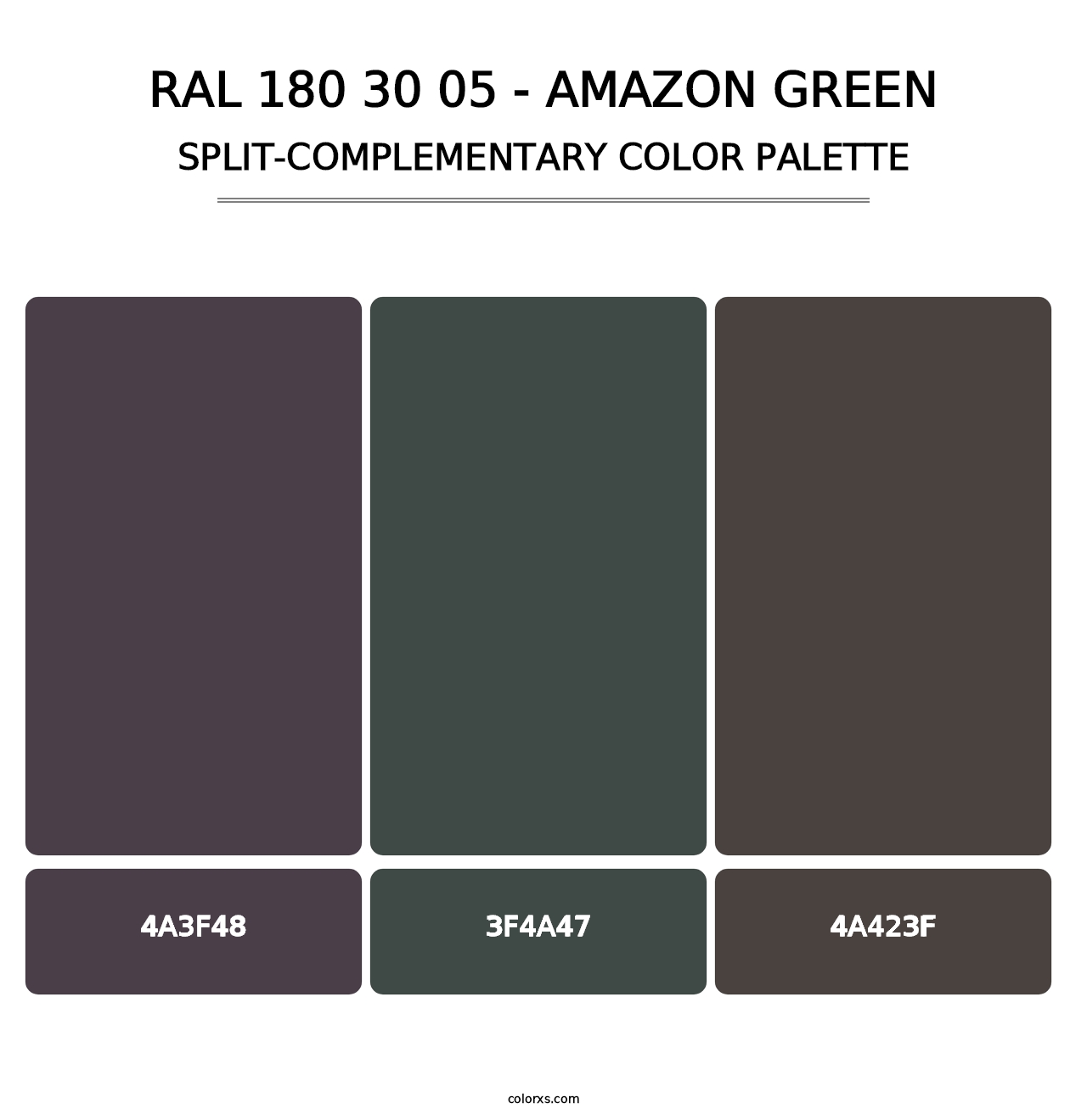 RAL 180 30 05 - Amazon Green - Split-Complementary Color Palette