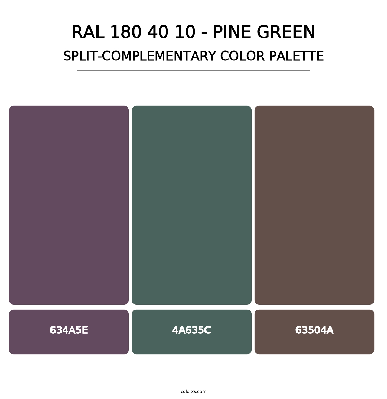 RAL 180 40 10 - Pine Green - Split-Complementary Color Palette