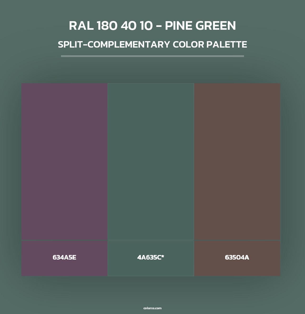 RAL 180 40 10 - Pine Green - Split-Complementary Color Palette